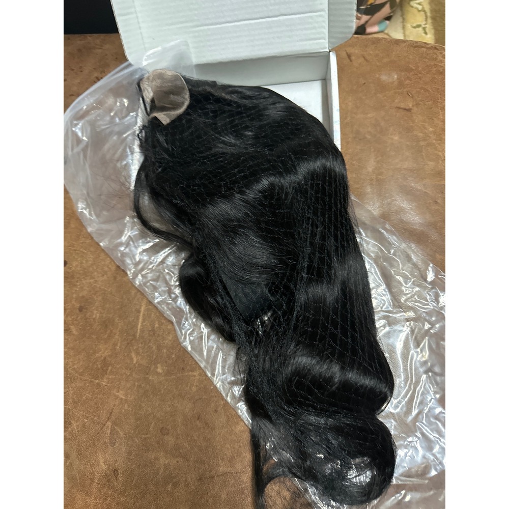 Long Wavy Black Lace Front Wig Body Wave Synthetic Adjustable Cap